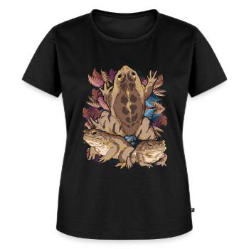 Vintage Animal Motif Gift Frog Animal Toad - Women's Premium Organic T-shirt - black - Front - Selfina (174cm)