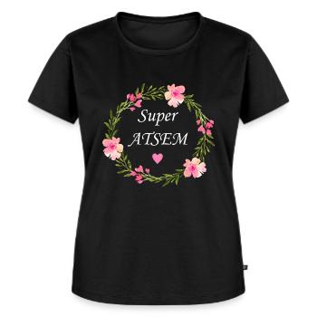 Super atsem - T-shirt Premium bio Femme - noir - Devant - Selfina (174cm)