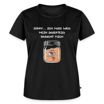 Sauerteig, backen, Brot, Sauerteigbrot, Anstellgut - Frauen Premium Bio T-Shirt - Schwarz - Vorne - Selfina (174cm)
