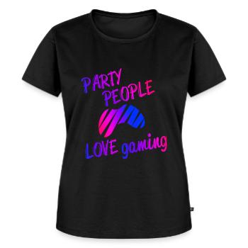 Party Gaming Gamer Gay Videogames Funny Gift - Women's Premium Organic T-shirt - black - Front - Selfina (174cm)