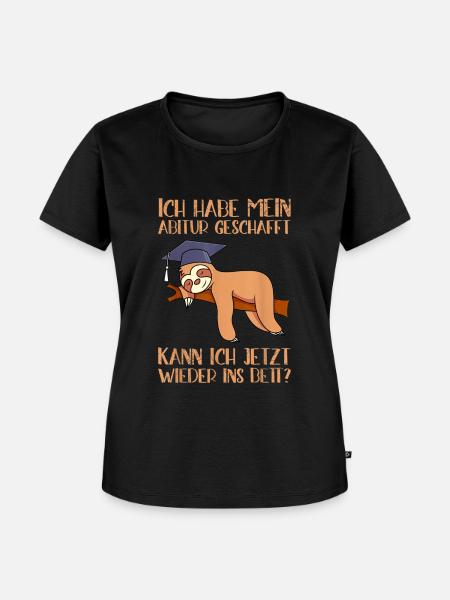 Graduation Sloth - Frauen Premium Bio T-Shirt - Schwarz