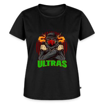 Football Ultra Hooligan Design - Women's Premium Organic T-shirt - black - Front - Selfina (174cm)