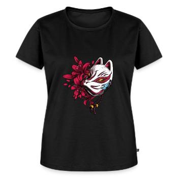 Kitsune maske - Frauen Premium Bio T-Shirt - Schwarz - Vorne - Selfina (174cm)
