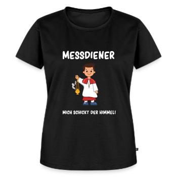 Ministrant Messdienerin Messdiener - Frauen Premium Bio T-Shirt - Schwarz - Vorne - Selfina (174cm)