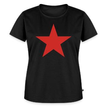 RED STAR - Women's Premium Organic T-shirt - black - Front - Selfina (174cm)