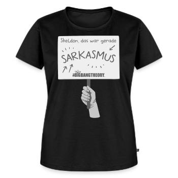The Big Bang Theory Sarkasmus - Frauen Premium Bio T-Shirt - Schwarz - Vorne - Selfina (174cm)