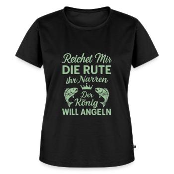 Angelkönig – Reichet mir die Rute! - Frauen Premium Bio T-Shirt - Schwarz - Vorne - Selfina (174cm)