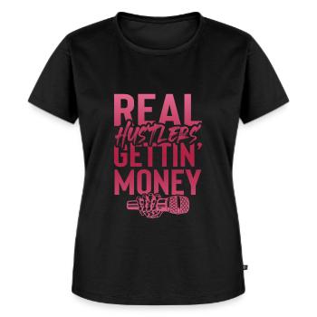 L’argent du gangster rap - T-shirt Premium bio Femme - noir - Devant - Selfina (174cm)