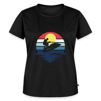 Retro Jet Boat Water Scooter Jet Ski - Women's Premium Organic T-shirt - black - Front - Selfina (174cm)