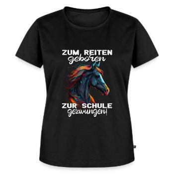 Pferdemädchen Pferdemama - Reiten - Westernreiten - Frauen Premium Bio T-Shirt - Schwarz - Vorne - Selfina (174cm)