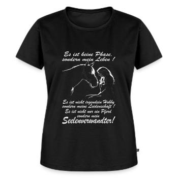 Reiterin & Pferd | Pferdemädchen | Westernreiten - Frauen Premium Bio T-Shirt - Schwarz - Vorne - Selfina (174cm)