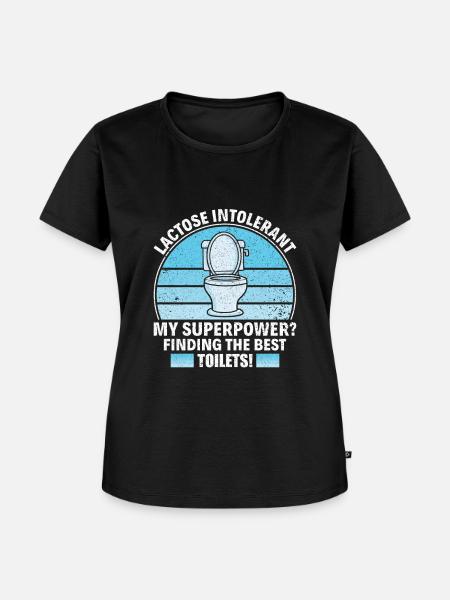Laktose Intolerant Toiletten - Unverträglichkeit - Frauen Premium Bio T-Shirt - Schwarz