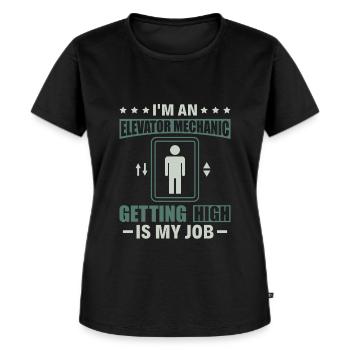 Elevator Mechanic - Aufzug Fahrstuhl Aufzugmonteur - Women's Premium Organic T-shirt - black - Front - Selfina (174cm)
