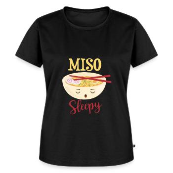 Miso sleepy funny sushi soup motif - Women's Premium Organic T-shirt - black - Front - Selfina (174cm)