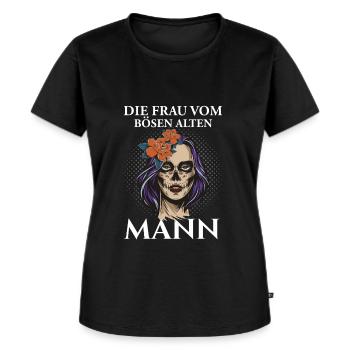 Die Frau vom bösen alten Mann - Frauen Premium Bio T-Shirt - Schwarz - Vorne - Selfina (174cm)