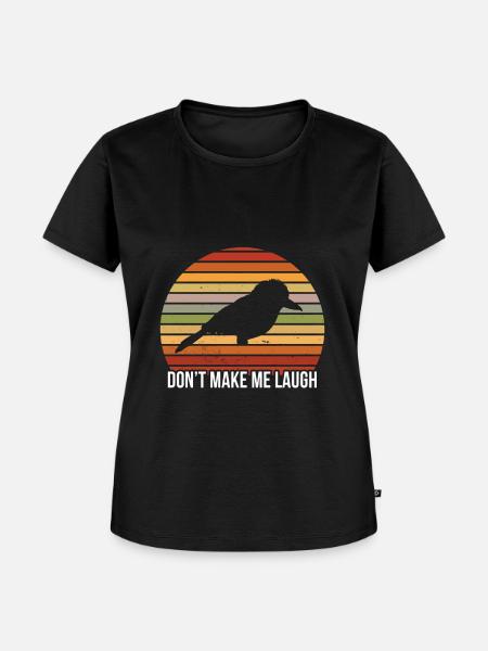 Witzige Kookaburra Vogel Illustration - Frauen Premium Bio T-Shirt - Schwarz