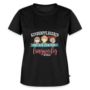 Cooles Kinderpflegerinnen Spruch Design - Frauen Premium Bio T-Shirt - Schwarz - Vorne - Selfina (174cm)