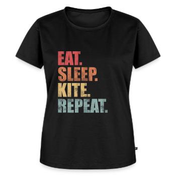 Kite Kitesurfen Kitesurfer - Frauen Premium Bio T-Shirt - Schwarz - Vorne - Selfina (174cm)