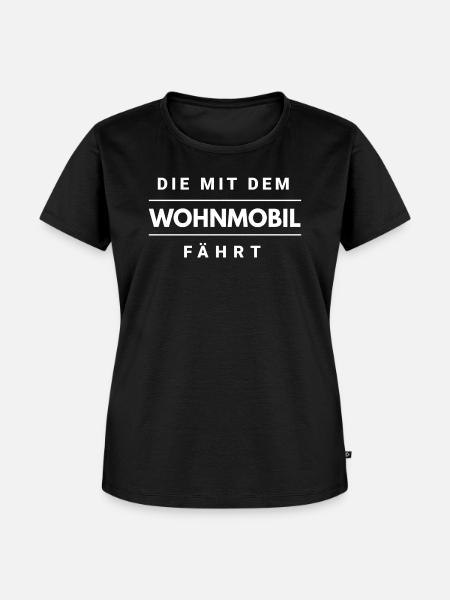 Die mit dem Wohnmobil fährt - Frauen Premium Bio T-Shirt - Schwarz