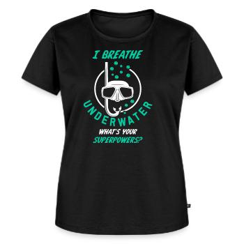 Tauchen - Frauen Premium Bio T-Shirt - Schwarz - Vorne - Selfina (174cm)