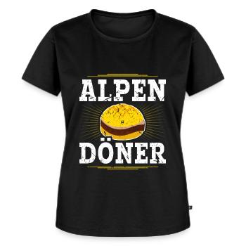 Leberkäse Alpen Döner Fleischkäse Leberkäse - Frauen Premium Bio T-Shirt - Schwarz - Vorne - Selfina (174cm)