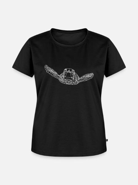 Polygon Meeresschildkröte - Frauen Premium Bio T-Shirt - Schwarz
