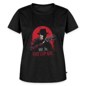 Niemals wieder schlafen - Frauen Premium Bio T-Shirt - Schwarz - Vorne - Selfina (174cm)