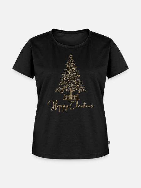 Merry Christmas merry - Frauen Premium Bio T-Shirt - Schwarz