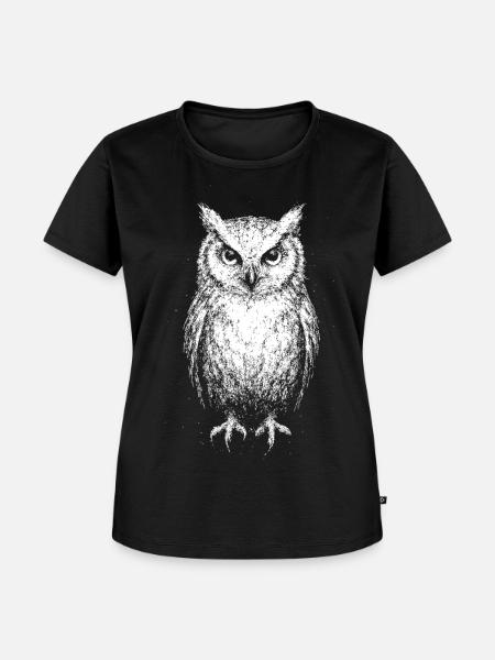 Eule - Frauen Premium Bio T-Shirt - Schwarz