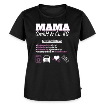 Firma Mama GmbH & Co KG Muttertag Mama Oma - Frauen Premium Bio T-Shirt - Schwarz - Vorne - Selfina (174cm)