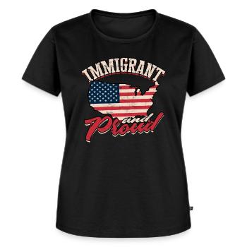 États-Unis Amérique Immigrants Citoyens américains FL américain - T-shirt Premium bio Femme - noir - Devant - Selfina (174cm)