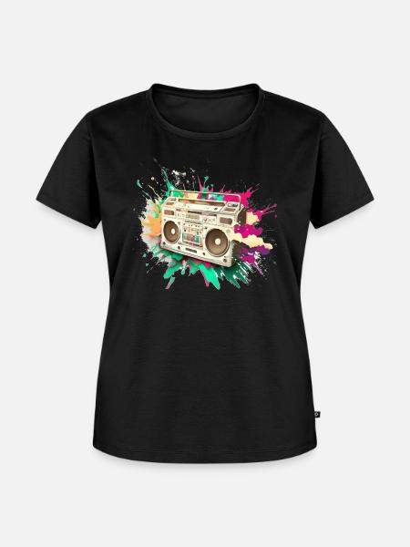 Stereo-Farbexplosion - Frauen Premium Bio T-Shirt - Schwarz
