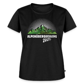 Alpenüberquerung Alpen Überquerung 2025 Wandern - Frauen Premium Bio T-Shirt - Schwarz - Vorne - Selfina (174cm)
