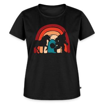 Drôle de chasse aux œufs de Pâques Rainbow Bigfoot Unicorn - T-shirt Premium bio Femme - noir - Devant - Selfina (174cm)