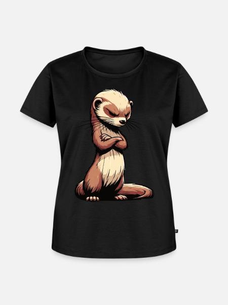 Frettchen Frettchenhalter Frettchenbesitzer - Frauen Premium Bio T-Shirt - Schwarz