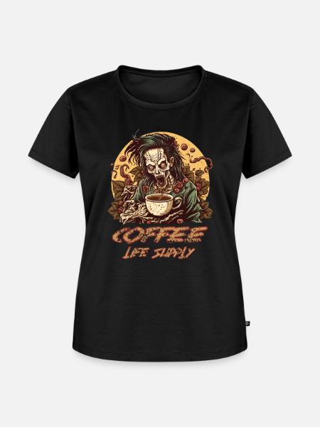 Kaffee ist mein Lebenselixier - Frauen Premium Bio T-Shirt - Schwarz