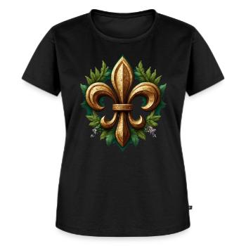 Conception de l’emblème fleur de lys des éclaireurs Pfadfinder - T-shirt Premium bio Femme - noir - Devant - Selfina (174cm)