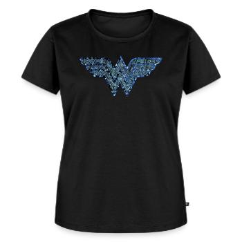 DC Comics Wonder Woman Logo Ornamente - Frauen Premium Bio T-Shirt - Schwarz - Vorne - Selfina (174cm)
