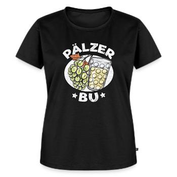 Pälzer Bu Lustig Pfälzer Geschenk Wein Schorle - Frauen Premium Bio T-Shirt - Schwarz - Vorne - Selfina (174cm)