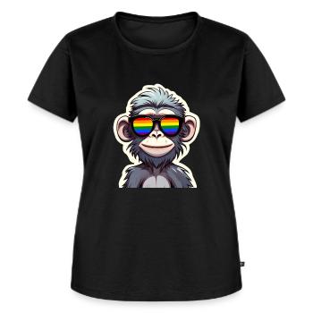Lunettes de soleil LGBTQ Monkey Rainbow Pride Month - T-shirt Premium bio Femme - noir - Devant - Selfina (174cm)
