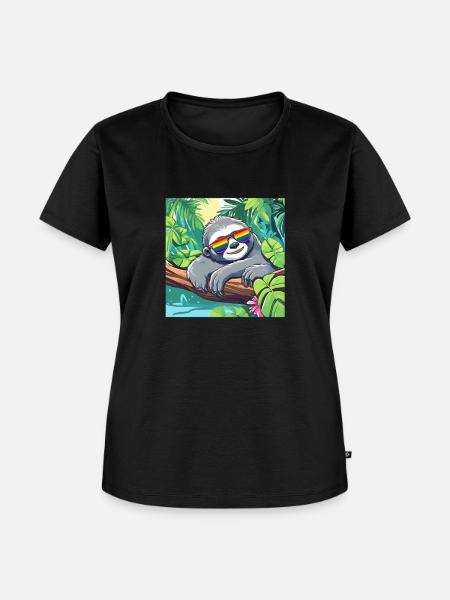 LGBTQ Faultier - Frauen Premium Bio T-Shirt - Schwarz