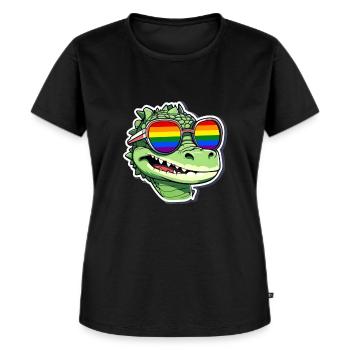 Lunettes de soleil LGBTQ Crocodile LGBT Rainbow Pride - T-shirt Premium bio Femme - noir - Devant - Selfina (174cm)