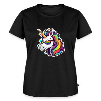 Lunettes de soleil LGBTQ Unicorn Pride Month Rainbow - T-shirt Premium bio Femme - noir - Devant - Selfina (174cm)
