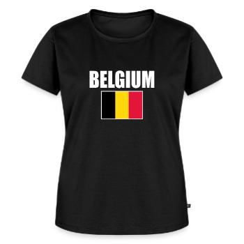 Belgique - T-shirt Premium bio Femme - noir - Devant - Selfina (174cm)