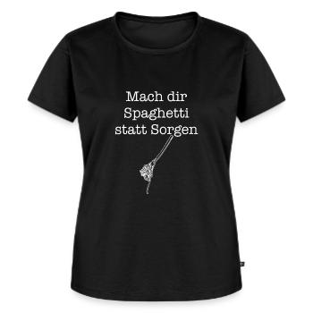 Have spaghetti instead of worries - Women's Premium Organic T-shirt - black - Front - Selfina (174cm)