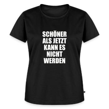 Il ne peut pas être plus beau que maintenant - T-shirt Premium bio Femme - noir - Devant - Selfina (174cm)