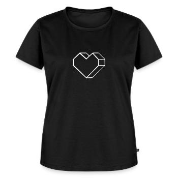 Geometry Heart - Women's Premium Organic T-shirt - black - Front - Selfina (174cm)