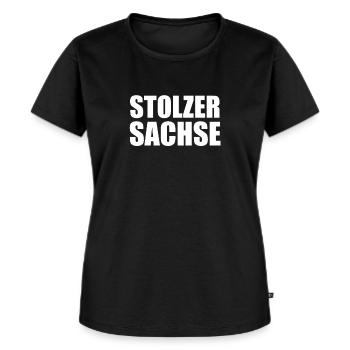 Fier Saxon - T-shirt Premium bio Femme - noir - Devant - Selfina (174cm)