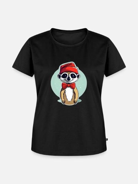 Erdmännchen Weihnachtsoutfit - Frauen Premium Bio T-Shirt - Schwarz