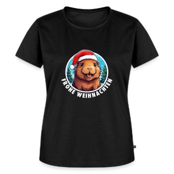 Weihnachten - Frauen Premium Bio T-Shirt - Schwarz - Vorne - Selfina (174cm)